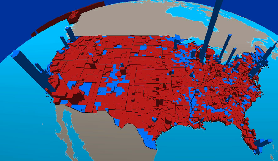 red states vs blue states map